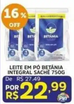 Pinheiro Supermercado Leite em pó betânia integral sachê oferta
