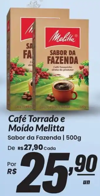 Café torrado e moído melitta sabor da fazenda