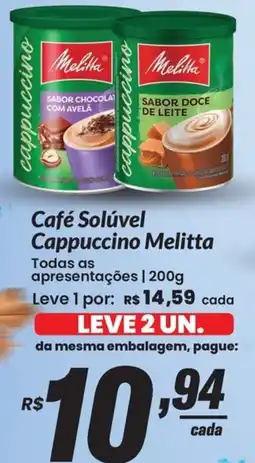 Stok Center Café Solúvel Cappuccino Melitta oferta