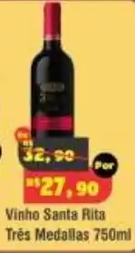 Royal Supermercados Vinho santa rita três medalhas oferta