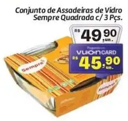 Comper Conjunto de Assadeiras de Vidro Sempre Quadrada oferta