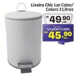 Comper Lixeira chic lar color/ colors 3 litros oferta