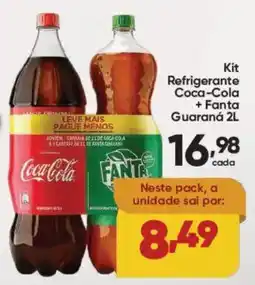Lopes Supermercados Kit Refrigerante Coca-Cola + Fanta Guaraná 2L oferta