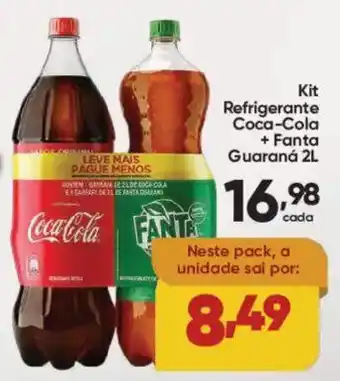 Lopes Supermercados Kit Refrigerante Coca-Cola + Fanta Guaraná 2L oferta