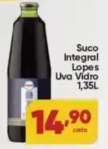 Lopes Supermercados Suco Integral Lopes Uva Vidro oferta