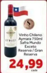 Shibata Supermercados Vinho chileno aymara oferta