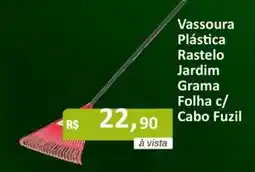 Copercana Vassoura Plástica Rastelo Jardim Grama Folha c/ Cabo Fuzil oferta