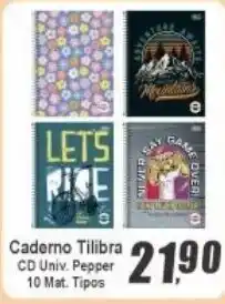 Panelão Caderno tilibra cd univ. pepper 10 mat. tipos oferta