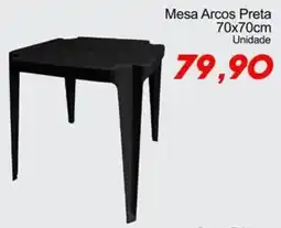 Villefort Atacadista Mesa Arcos Preta oferta