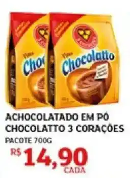 Assaí Atacadista Achocolatado em pó chocolatto 3 corações oferta
