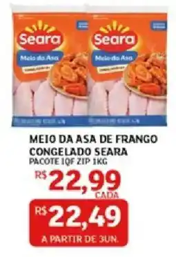 Assaí Atacadista Meio da asa de frango congelado seara oferta