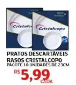Assaí Atacadista Pratos descartáveis rasos cristalcopo oferta