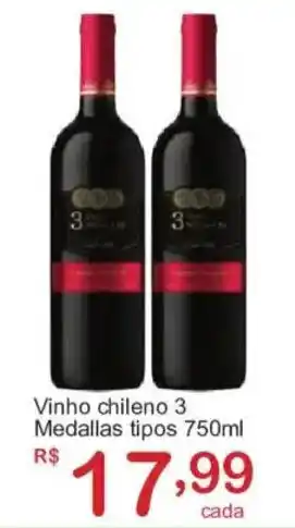 Giga Atacado Vinho chileno 3 medallas tipos oferta