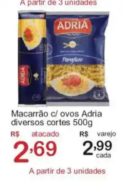 Giga Atacado Macarrão c/ ovos Adria diversos cortes oferta