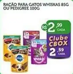 CenterBox Ração para gatos whiskas ou pedigree oferta