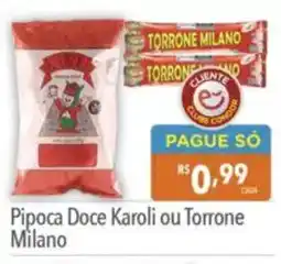 Supermercados Condor Pipoca Doce Karoli ou Torrone Milano oferta