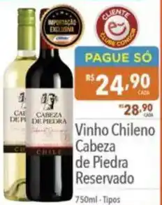Supermercados Condor Vinho chileno cabece de piedra reservado oferta
