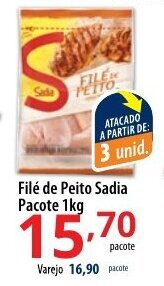 Akki Atacadista File de Peito Sadia pacote 1kg oferta