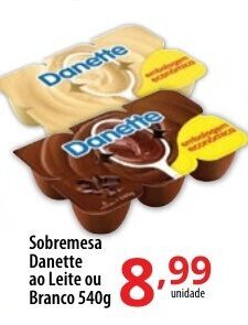 Akki Atacadista Sobremesa Danette ao Leite ou Branco 540g oferta