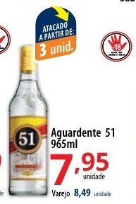 Akki Atacadista Aguardente 51 965ml oferta