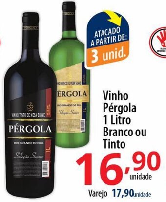 Akki Atacadista Vinho Pergola 1L Branco ou Tinto oferta