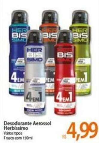 Atacadão Desodorante Aerossol Herbissimo 150ml oferta