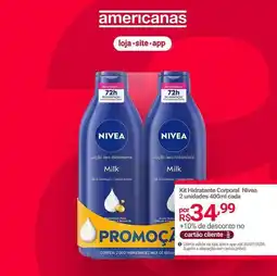 Lojas Americanas Nivea - kit hidratante corporal oferta