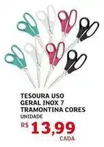 Assaí Atacadista Inox - tesoura uso geral 7 tramontina cores oferta