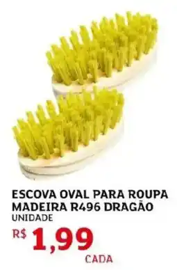 Assaí Atacadista escova oval para roupa madeira r496 dragão oferta