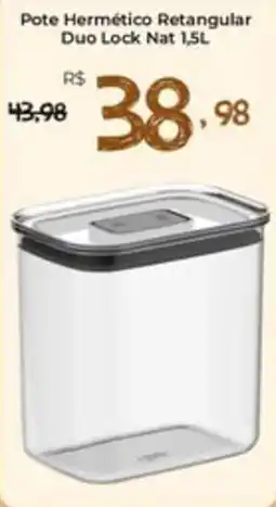 Unicompra Pote Hermético Retangular Duo Lock Nat oferta