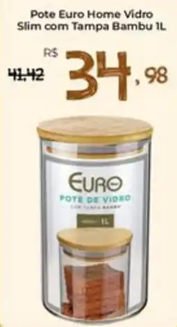 Unicompra Pote euro home vidro slim com tampa bambu oferta