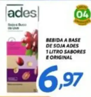 Bebida a base de soja ades 1 litro sabores e original