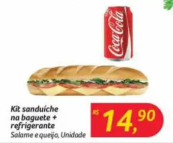 Kit Sanduiche na baguete + refrigerante