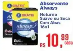 Supermercados Mateus Absorvente always noturno suave ou seca com abas oferta