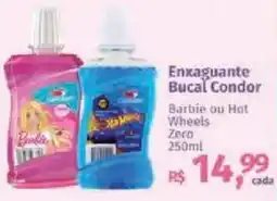 Supermercados Mateus Enxaguante Bucal Condor Barbie ou Hot Wheels Zero oferta