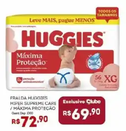 Bistek Supermercados Frada huggies hiper supreme care / máxima proteção oferta