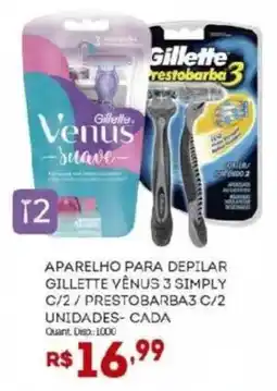 Bistek Supermercados Aparelho para depilar gillette venus 3 simply c/2 / prestobarba3 c/2 unidades - cada oferta