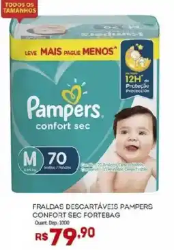Bistek Supermercados fraldas descartáveis pampers confort sec fortebag oferta