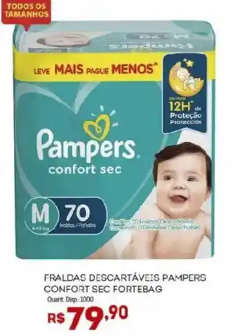Bistek Supermercados fraldas descartáveis pampers confort sec fortebag oferta