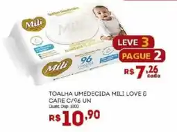 Bistek Supermercados toalha umedecida mili love & care oferta
