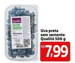 Extra Supermercado Uva Preta sem semente Qualita 500g oferta
