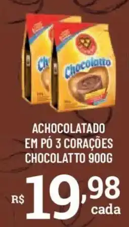 Bahamas Supermercados Achocolatado em pó 3 corações chocolatto oferta