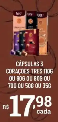 Bahamas Supermercados cápsulas 3 corações tres oferta