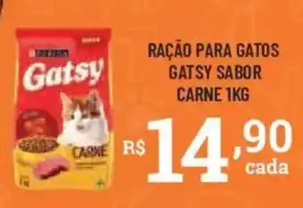 Bahamas Supermercados Ração para gatos gatsy sabor carne oferta