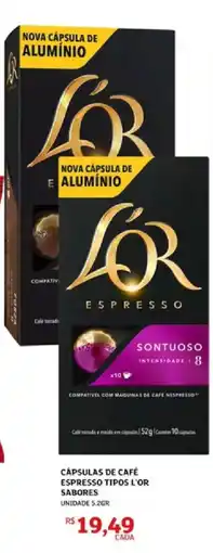 Assaí Atacadista Cápsulas de café espresso tipos l'or sabores oferta