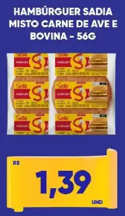 Tatico Hambúrguer sadia misto carne de ave e bovina oferta