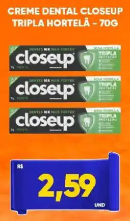 Tatico Creme dental closeup tripla hortelã oferta