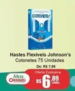 Oriundi Hastes flexiveis johnson's cotonetes 75 unidades oferta