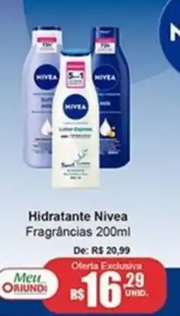 Oriundi Hidratante Nivea fragrâncias oferta