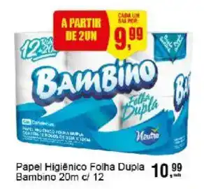 Negreiros Papel Higiênico Folha Dupla Bambino oferta